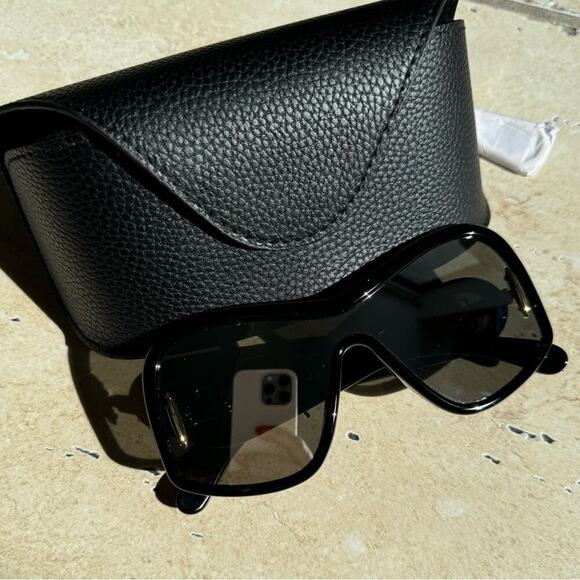 New! LOEWE LW40131I 01C Square Mask Sunglasses, Black, Authentic - Picture 5 of 14